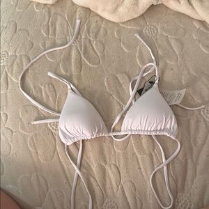 White Triangle Bikini Top